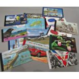 Three small boxes of postcards & world booklets including Australia, New-Zealand, Channel Islands