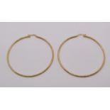 Large pair of 9ct hoop earrings, 2.5g