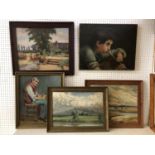 Five oil paintings by different artists (early 20th century) to include: Helen Skyme - 'The