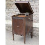 A Fullerton oak cased floor standing gramophone