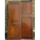 A pair of large reclaimed antique walnut panels of rectangular form, 360cm x 86cm