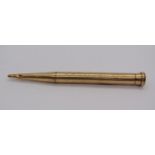 9ct Baker's Perm-Point propelling pencil with inscription, 20.5g (af)