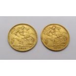 Two half sovereigns dated 1911 and 1912 (2)