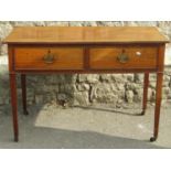 A 19th century mahogany centre table with rectangular top over two real and two dummy frieze