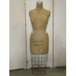 A vintage tailor's dummy/mannequin, Wolf Model Form Company, collapsible model 1970 female torso,