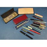 Conway Stewart no.58 vintage fountain pens and various other vintage pens, propelling pencils, etc