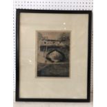 Mortimer Luddington Menpes (1855-1938) - Bridge scene, etching, signed in pencil lower right, 27.5 x
