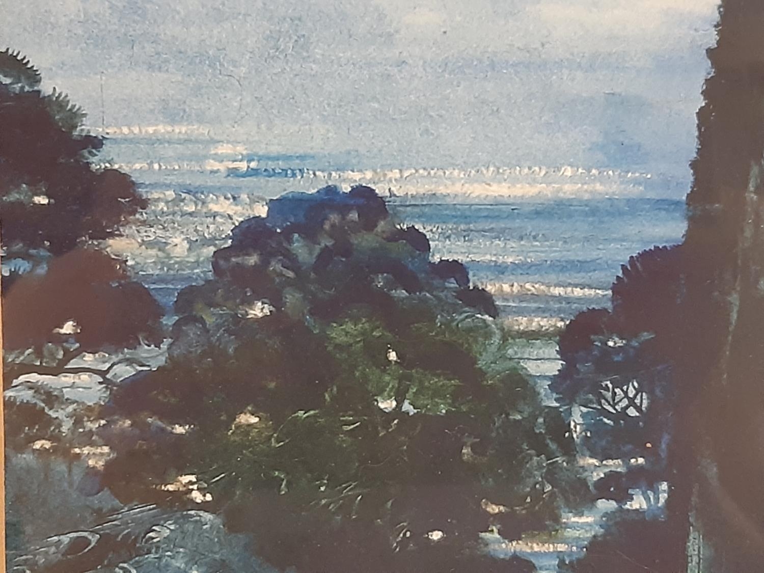 A landscape in oil and three watercolours to include: M. C. Hider - 'Loch Katrine', oil on canvas, - Bild 8 aus 11