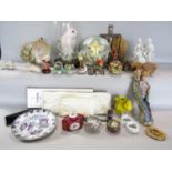 A miscellaneous collection of items including a Victorian domed glass display case and stand, 32