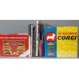 18 model vehicle reference books/ brochures including books on Dinky, Corgi, Matchbox, railway and