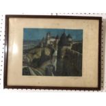 Frederick Marriott (1860-1941) - 'Carcassonne', etching in colours, titled and signed in pencil