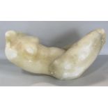 A sculptured marble torso of a naked woman, 39cm x 10cm approx.