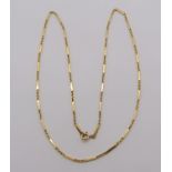 18ct bar link chain necklace, 8.2g
