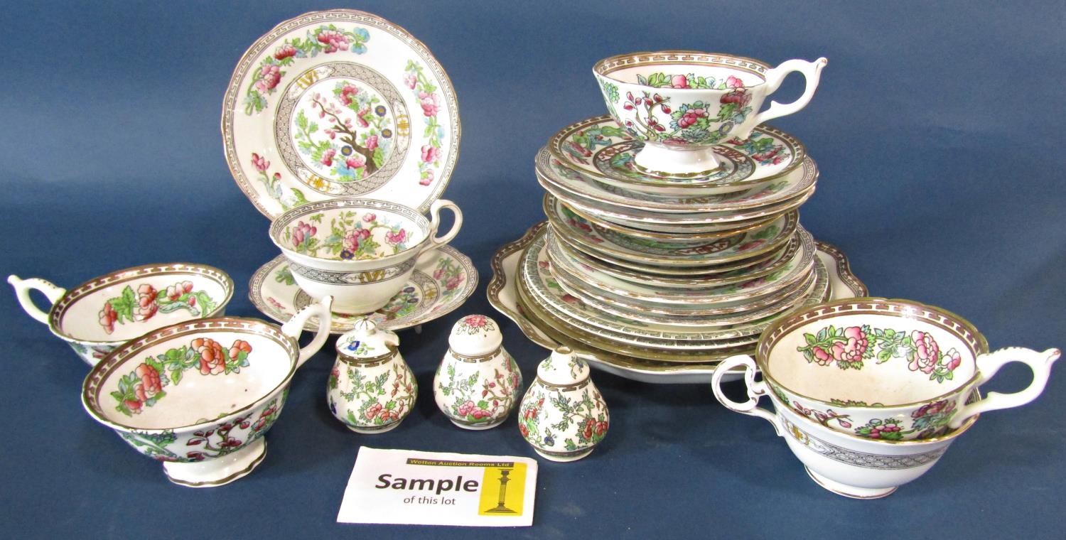 A collection of Minton plates and teawares within a green scale border, a quantity of Satsuma hand - Bild 5 aus 7