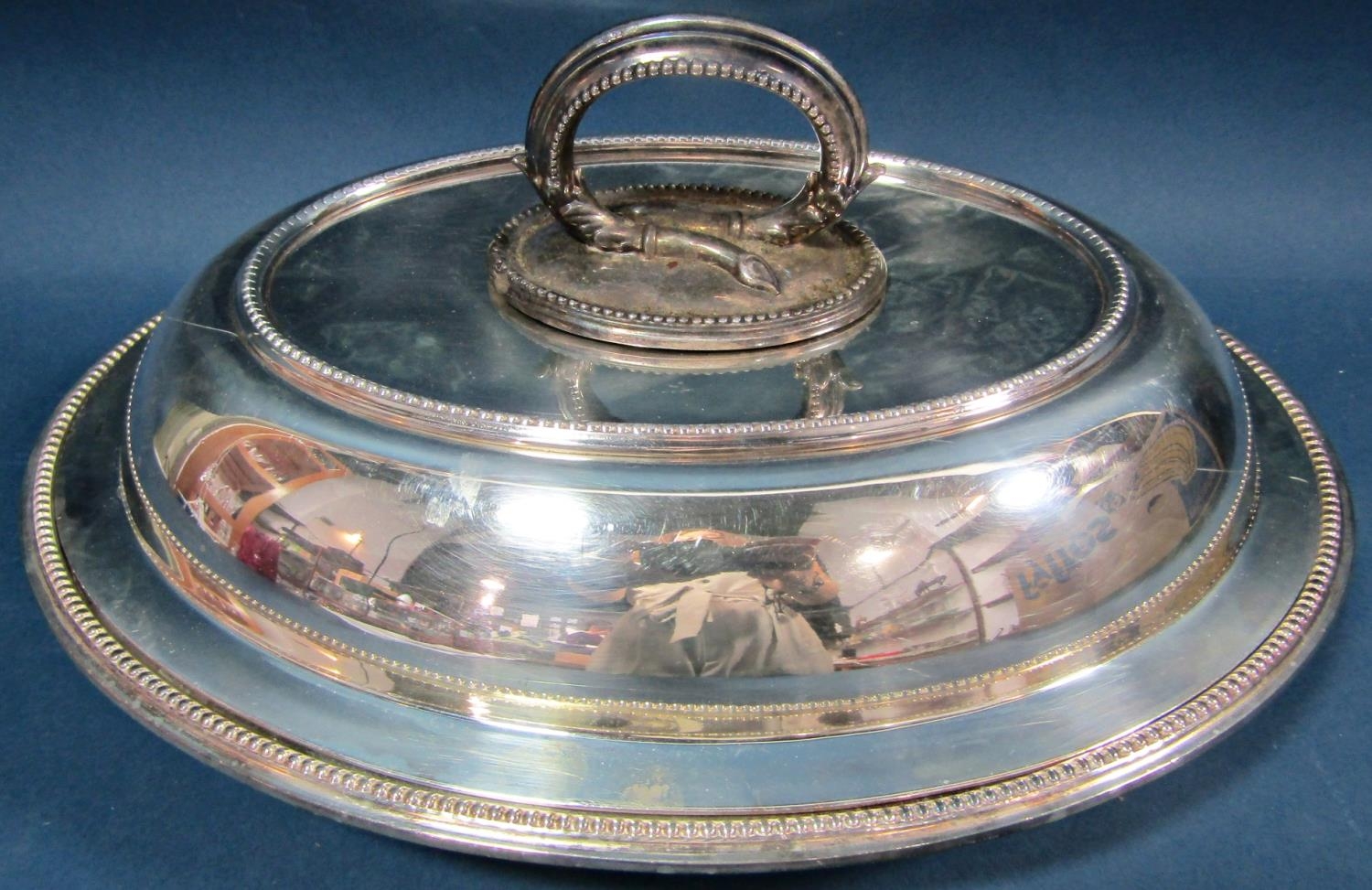 A mixed selection of silver plated items including a cocktail shaker, wine cooler, tureen, tea and - Image 2 of 2