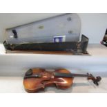 A violin, in need of restoration, bearing the label inside, Antonius Stradivarius Cremonensis Anno