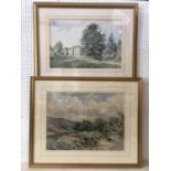 Two watercolours by known British painters: Arthur Wilde Parsons (1854-1931) - rural landscape