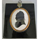 Silhouette portrait of a lady on plaster (c.1790) 8 x 6.5 cm, framed