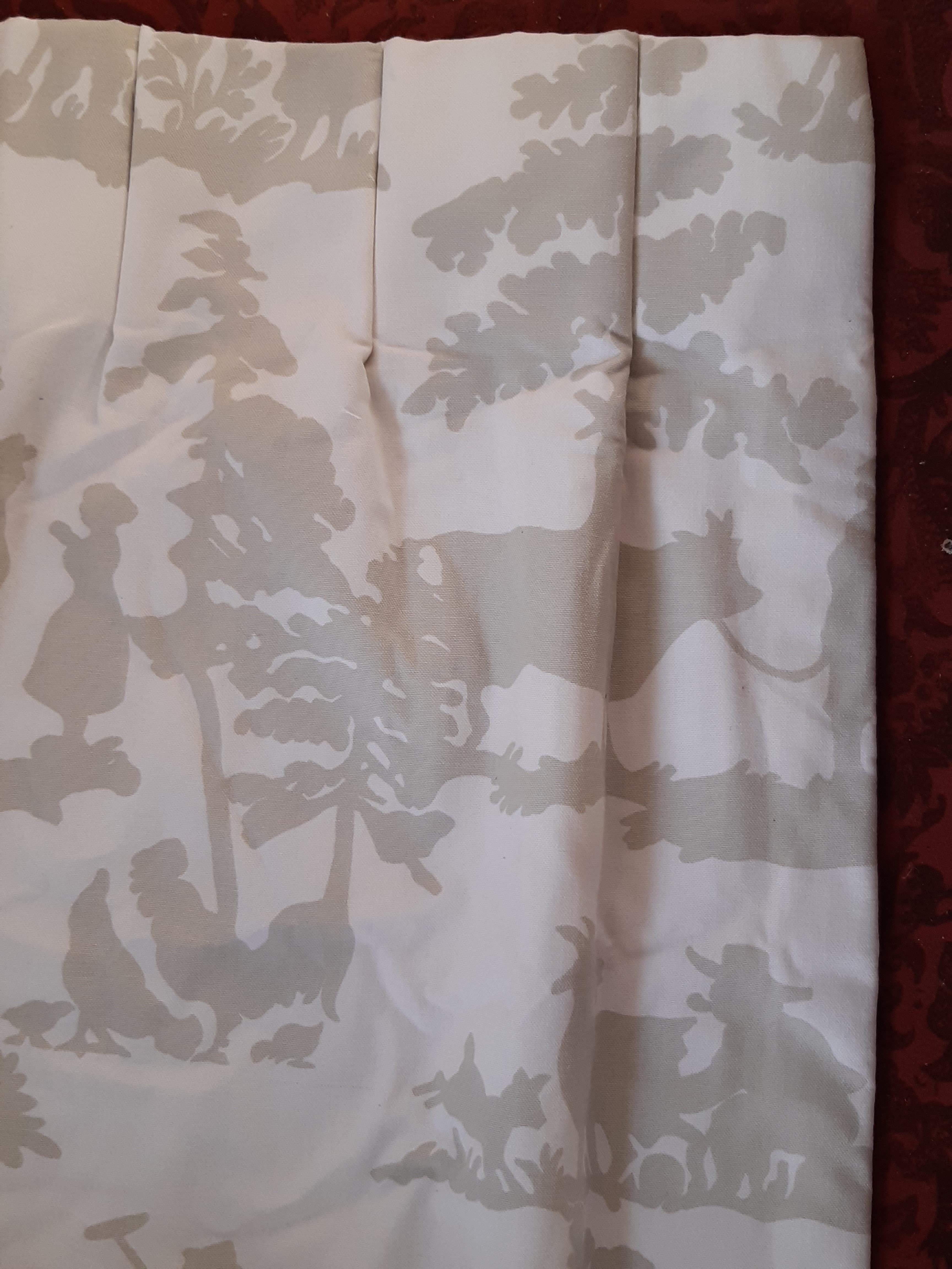 4 pairs of good quality modern curtains with yellow tulip pattern woven on neutral ground. - Bild 7 aus 8