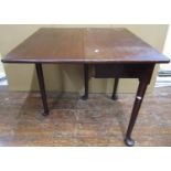 A Georgian mahogany pad foot occasional table with single drop leaf, 82cm wide