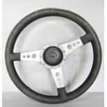 Moto-Lita leather rim steering wheel 40cm wide.