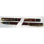 Waterman Laureat brown tortoiseshell marbled House of Lords fountain pen with 18k nib and ball point