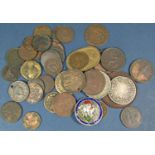 Mixed collection of 18th century and later silver and bronze English coins