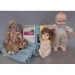 Mixed doll collection including an early 20th century bisque shoulder head doll by Armand