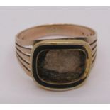 Georgian yellow metal mourning ring with inscription 'Miss Susan Kilpin, obt 31 Mar 1802 at 26',