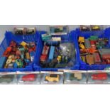 Large collection of model vehicles including 6 boxed Dinky/ Matchbox Landrovers and vans, 4 1:76