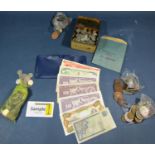 A collection of English silver coinage pre 1947, further worldwide coinage 19h century and later