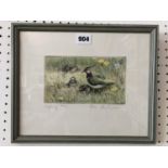 Peter Partington (b.1941) - limited edition etching in colours, signed, titled Lapwing and