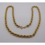 Italian 9ct rope twist necklace, 13.4g