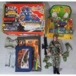 1990's toys including Crash Dummies 'Wrecker Torpedo' by Tyco (unchecked), Action Man in Army