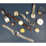 A collection of eleven vintage wristwatches