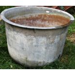 An old cast iron cauldron with flared rim, 55 cm diameter (af)