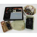 Collection of antique and later costume jewellery, beads and embellishments