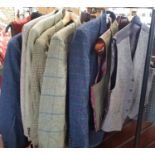 Tweed clothing collection comprising 2 jacket / waistcoat sets in Harris tweed, a 3 piece suit by