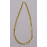 18ct flat curb link collar necklace, 28.3g