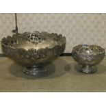 Ten contemporary planished metal fruit bowls with floral detail 30 cm diameter x 15 cm high together