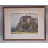 Andrew Archer Gamley RSW (1869-1949), Edinburgh Castle, watercolour on paper, signed lower left,
