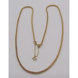 9ct foxtail chain necklace with safety chain, 60cm L approx, 12.3g