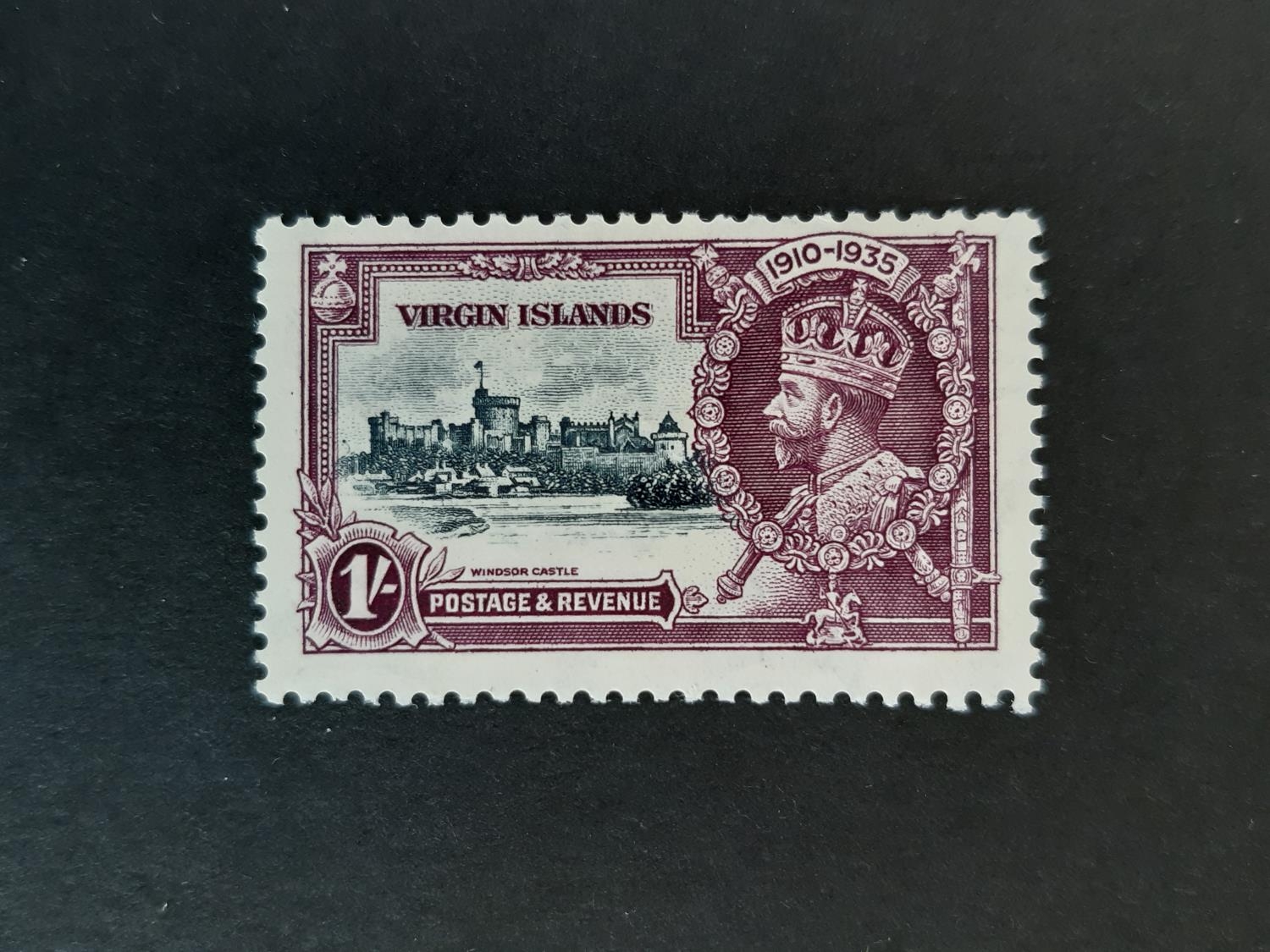 British Virgin Islands 1935 Silver Jubilee SG 106l VLMM showing the ‘kite and horizontal log’