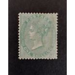 1855-7 QV SG72 1s green VLMM. A superb, well centered stamp with good colour. Cat £3,250.