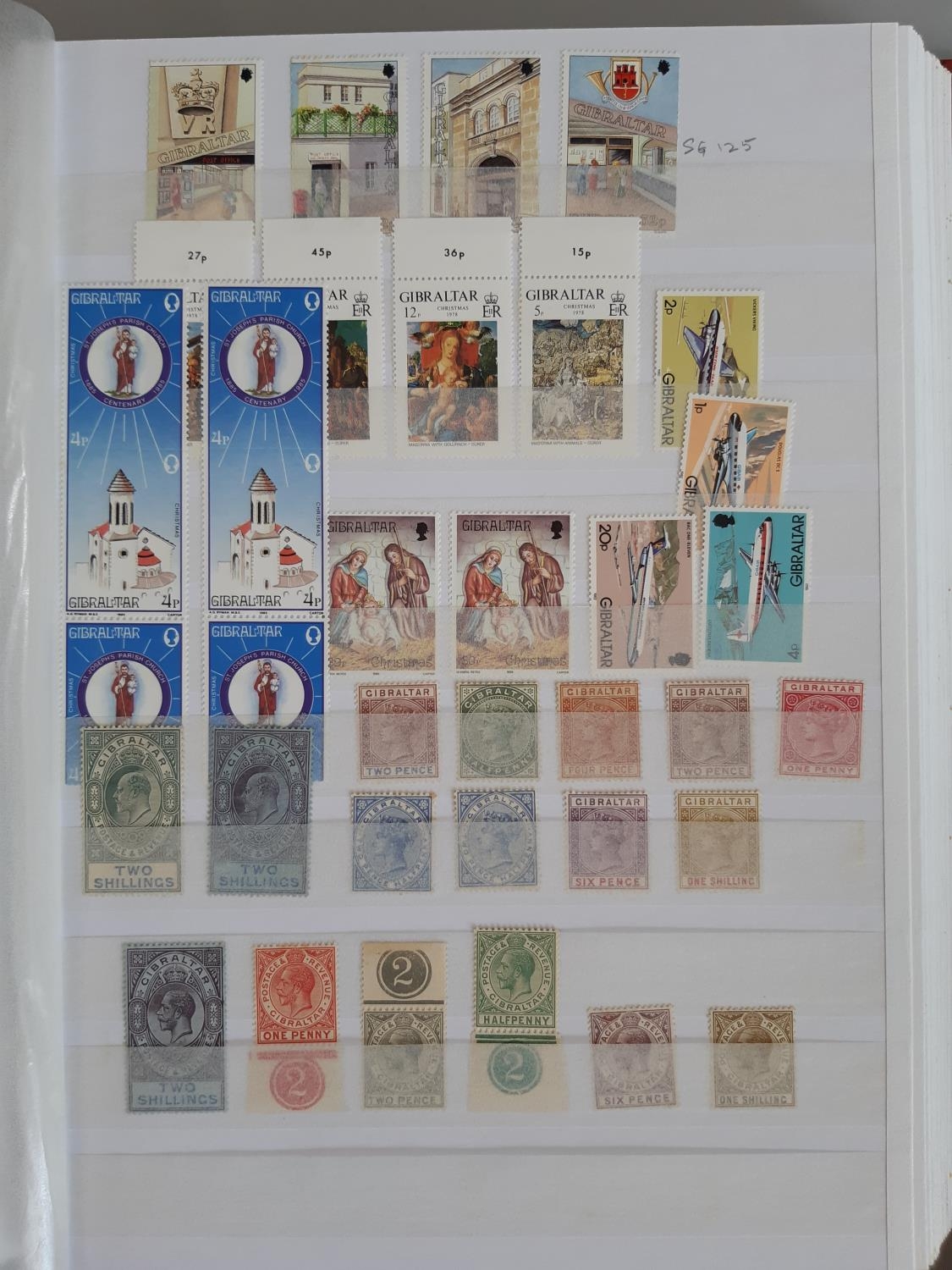 A duplicated mostly Mint Gibraltar stamp collection in a stock album and loose. - Image 2 of 5