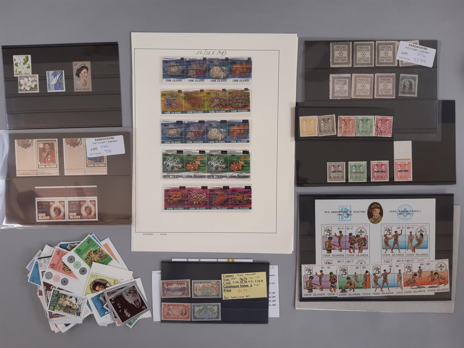 Cook Islands stamp collection from early QV issues to modern in two volumes and album pages - Image 7 of 8