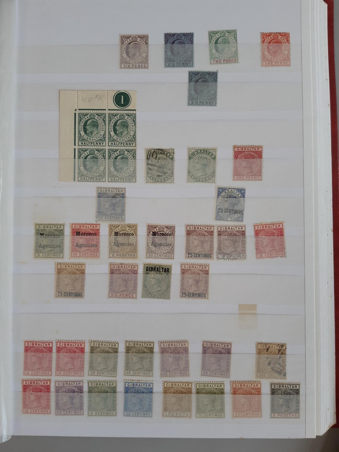 A duplicated mostly Mint Gibraltar stamp collection in a stock album and loose. - Image 3 of 5