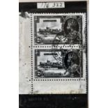 Gibraltar 1935 Silver Jubilee SG 114/114a VFU, lower left hand corner pair, upper stamp showing