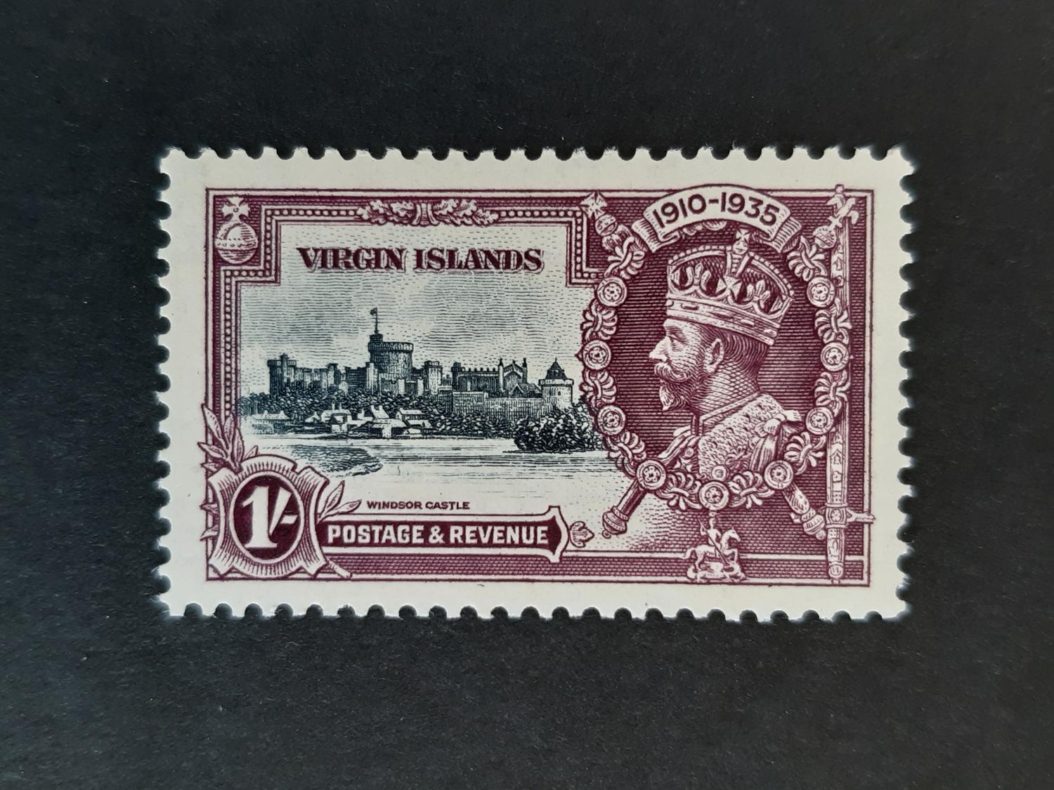 British Virgin Islands 1935 Silver Jubilee SG 106k VLMM showing the ‘kite and vertical log’