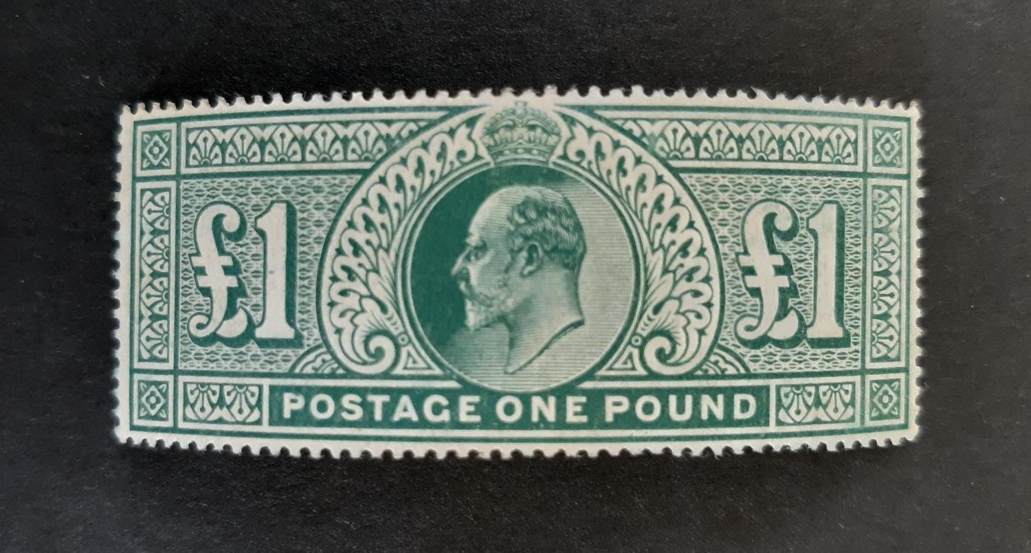 KEVII SG266 £1 dull blue-green. A beautiful fresh UM example. Perfect centering and outstanding - Image 3 of 6